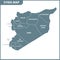The detailed map of Syria with regions or states. Administrative division