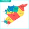 The detailed map of the Syria with regions or states and cities, capital. Administrative division