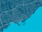 Detailed map of Toronto city, airview cityscape. Royalty free vector illustration