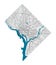 Detailed map of Washington city, Cityscape. Royalty free vector illustration