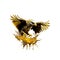 Detailed Metal Eagle with Gold Splashes and Plate