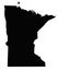 Detailed Minnesota Silhouette map.