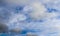 Detailed mixed clouds formations on a deep blue sky shot in northern europe