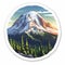 Detailed Mount Rainier Sticker By Chris Tibbs And John Pugh