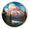 Detailed Mount Rainier Sticker - Dan Mumford Style