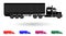 Detailed multi color container truck illustration