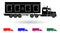 Detailed multi color refrigerator truck illustration