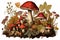 Detailed Mushroom natural plant illustration. Generate Ai