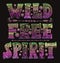 Detailed ornamental Wild Free Spirit quote designer