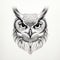 Detailed Owl Head Silhouette Drawing With Exotic Realism