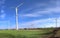 Detailed panorama of wind energy parks in northern germany close to the north sea