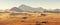 Detailed panoramic view of the Martian landscape. Mars dust storm