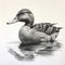 Detailed Pencil Portrait Of Mallard Duck In James Bullough Style