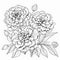Detailed Peony And Leaf Coloring Pages With Clean Inking