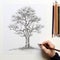 Detailed Perfection: A Dramatic Shaded Tree Drawing
