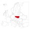 Detailed Poland silhouette with national flag on contour europe map on white