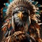 Detailed portrait of American Indian Chief Eagle.