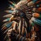 Detailed portrait of American Indian Chief Eagle.