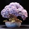 Detailed Purple Hydrangea Bonsai In Darktable Style Pot