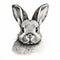 Detailed Rabbit Portrait: Realistic Black And White Tattoo Drawing