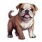 Detailed Realism Cartoon Bulldog Dog In Intense Color Saturation
