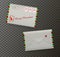 Detailed realistic Christmas mail envelopes, holiday mail,