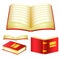 Detailed Red Books Vector Pack with Different Angles