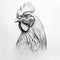 Detailed Rooster Head Illustration In Yanjun Cheng\\\'s Style