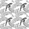 Detailed seamless pattern with whales.