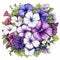 Detailed Shaded Petunia Wildflowers Illustration In Velvia Style