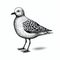 Detailed Shading: A Charming Gull With Birds Illustration