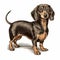 Detailed Shading Dachshund Dog Vector Illustration
