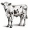 Detailed Shading: A Stunning Black And White Drawing Of A Cow