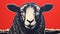 Detailed Sheep Head Poster In David Bates Style