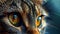 Detailed shot capturing cat\\\'s eyes up close