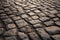 A detailed shot of a cobblestone street showcasing the charm of vintage architecture in a bustling European city, An uneven and