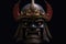 detailed shot of samurai helmet with crest