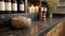 A detailed shot of a soapstone countertop with its speckled and ed surface exuding a sense of elegance and