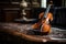 Detailed Shot of a Violin Bass in a Room. AI