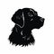 Detailed Silhouette Dog Retriever Artwork In Black And White