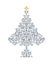 Detailed silver Christmas tree
