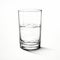Detailed Sketch Of A Glass Filled With Water On White Background