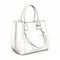 Detailed Sketching: White Handbag In 3d With Precisionist Lines