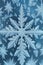 detailed snowflake patterns on a frosty glass surface