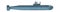 Detailed Submarine. Side view. Warship in realistic style. Military ship. Battleship model. Industrial drawing. Vector.