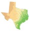 Detailed Texas physical map.