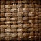 Detailed texture Close up showcasing the coarse weave of burlap fabric