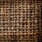 Detailed texture Close up showcasing the coarse weave of burlap fabric