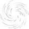 Detailed twirl, spiral element. Whirlpool, whirligig effect. Circular, rotating burst lines. Whirl radial spokes. Coil, twirl