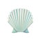 Detailed vector icon of scallop shell. Ocean mollusk. Object of underwater world. Colorful seashell. Marine theme
